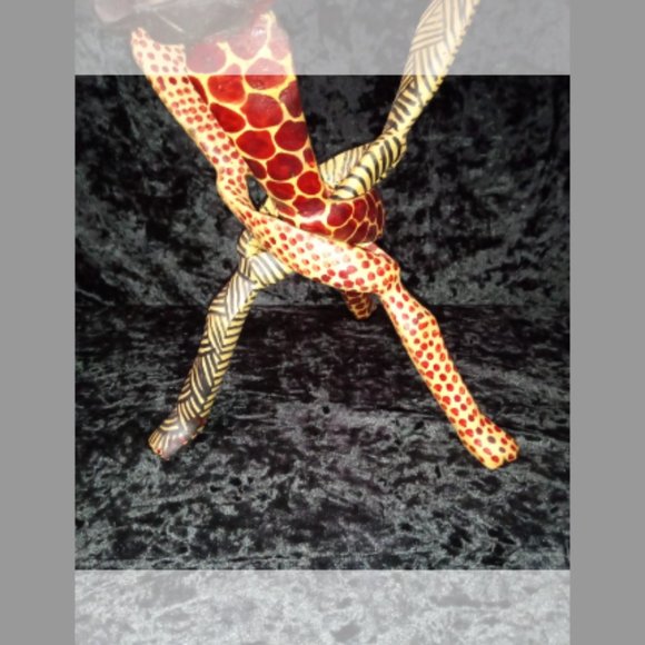 Lot 3 Vintage Carved Wood Bowl Stand Braided Intertwined African Elephant - Picture 11 of 11